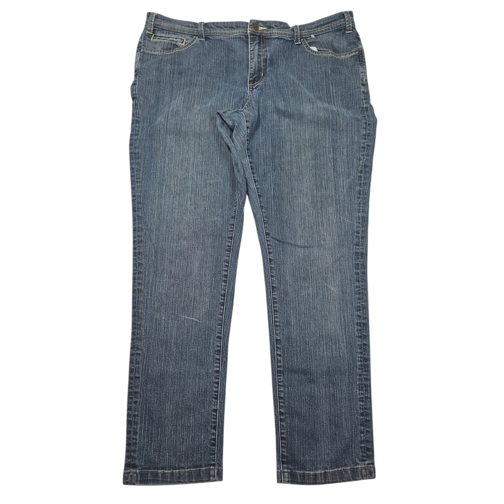 Venezia VTG Straight Leg Jeans Medium Wash Denim Blue Sz 18W 38x32